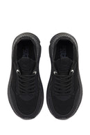 Derimod Zero Women's Black Lace-Up Thick-Soled Fabric Sneaker | Derimod Derimod Zero Women's Black Lace-Up Thick-Soled Fabric Sneaker | Derimod