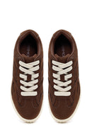 Women's Brown Lace-Up Thick-Soled Suede Sneaker | Derimod Women's Brown Lace-Up Thick-Soled Suede Sneaker | Derimod