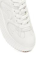 Women's White Thick-Soled Lace-Up Sneaker | Derimod Women's White Thick-Soled Lace-Up Sneaker | Derimod