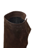 Kadın Kahverengi İnce Topuklu Süet Deri Çizme | Derimod Kadın Kahverengi İnce Topuklu Süet Deri Çizme | Derimod