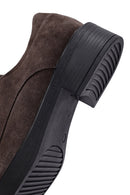 Woman Mink Laced Suede Leather Casual Shoes | Derimod Woman Mink Laced Suede Leather Casual Shoes | Derimod