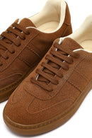 Kadın Taba Bağcıklı Kalın Tabanlı Süet Sneaker | Derimod Kadın Taba Bağcıklı Kalın Tabanlı Süet Sneaker | Derimod