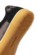 Women's Black Lace-Up Thick-Soled Patterned Leather Sneaker | Derimod Women's Black Lace-Up Thick-Soled Patterned Leather Sneaker | Derimod