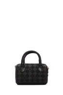 Kadın Siyah Uzun Askılı Baskılı Mini Çapraz Çanta | Derimod Kadın Siyah Uzun Askılı Baskılı Mini Çapraz Çanta | Derimod