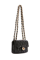 Women's Black Long Strap Quilted Crossbody Bag | Derimod Women's Black Long Strap Quilted Crossbody Bag | Derimod