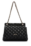 Women's Black Long Strap Quilted Shoulder Bag | Derimod Women's Black Long Strap Quilted Shoulder Bag | Derimod