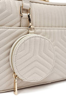 Kadın Krem Kapitone Kol Çantası | Derimod Kadın Krem Kapitone Kol Çantası | Derimod