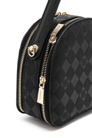 Women's Black Long Strap Printed Mini Handbag | Derimod Women's Black Long Strap Printed Mini Handbag | Derimod