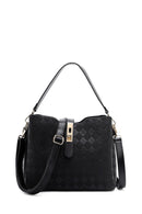 Women's Black Long Strap Printed Classic Shoulder Bag | Derimod Women's Black Long Strap Printed Classic Shoulder Bag | Derimod