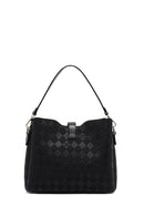 Women's Black Long Strap Printed Classic Shoulder Bag | Derimod Women's Black Long Strap Printed Classic Shoulder Bag | Derimod