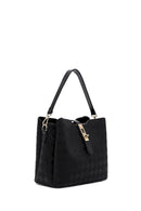 Women's Black Long Strap Printed Classic Shoulder Bag | Derimod Women's Black Long Strap Printed Classic Shoulder Bag | Derimod