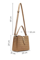 Kadın Taba Uzun Askılı Baskılı Klasik Kol Çantası | Derimod Kadın Taba Uzun Askılı Baskılı Klasik Kol Çantası | Derimod