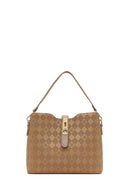 Kadın Taba Uzun Askılı Baskılı Klasik Kol Çantası | Derimod Kadın Taba Uzun Askılı Baskılı Klasik Kol Çantası | Derimod