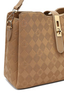 Kadın Taba Uzun Askılı Baskılı Klasik Kol Çantası | Derimod Kadın Taba Uzun Askılı Baskılı Klasik Kol Çantası | Derimod