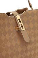 Kadın Taba Uzun Askılı Baskılı Klasik Kol Çantası | Derimod Kadın Taba Uzun Askılı Baskılı Klasik Kol Çantası | Derimod