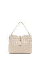 Kadın Krem Uzun Askılı Baskılı Klasik Kol Çantası | Derimod Kadın Krem Uzun Askılı Baskılı Klasik Kol Çantası | Derimod