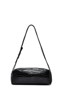 Kadın Siyah Kroko Desenli Omuz Çantası | Derimod Kadın Siyah Kroko Desenli Omuz Çantası | Derimod