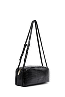 Kadın Siyah Kroko Desenli Omuz Çantası | Derimod Kadın Siyah Kroko Desenli Omuz Çantası | Derimod