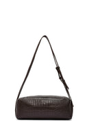 Women's Brown Crocodile Patterned Shoulder Bag | Derimod Women's Brown Crocodile Patterned Shoulder Bag | Derimod