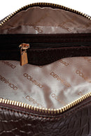 Women's Brown Crocodile Patterned Shoulder Bag | Derimod Women's Brown Crocodile Patterned Shoulder Bag | Derimod