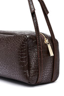 Women's Brown Crocodile Patterned Shoulder Bag | Derimod Women's Brown Crocodile Patterned Shoulder Bag | Derimod