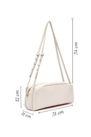 Women's Cream Crocodile Patterned Shoulder Bag | Derimod Women's Cream Crocodile Patterned Shoulder Bag | Derimod