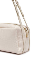 Women's Cream Crocodile Patterned Shoulder Bag | Derimod Women's Cream Crocodile Patterned Shoulder Bag | Derimod
