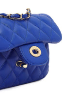 Kadın Mavi Uzun Askılı Kapitone Mini Çapraz Çanta | Derimod Kadın Mavi Uzun Askılı Kapitone Mini Çapraz Çanta | Derimod