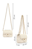 Women's Cream Long Strapped Quilted Mini Crossbody Bag | Derimod Women's Cream Long Strapped Quilted Mini Crossbody Bag | Derimod