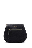 Kadın Siyah Uzun Askılı Nubuk Çapraz Çanta | Derimod Kadın Siyah Uzun Askılı Nubuk Çapraz Çanta | Derimod