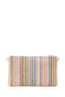 Women's Multi-Colored Long Chain Strap Straw Clutch Bag | Derimod Women's Multi-Colored Long Chain Strap Straw Clutch Bag | Derimod