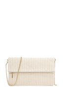 Women's Cream Long Chain Strap Straw Clutch Bag | Derimod Women's Cream Long Chain Strap Straw Clutch Bag | Derimod