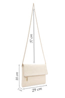 Women's Cream Long Chain Strap Straw Clutch Bag | Derimod Women's Cream Long Chain Strap Straw Clutch Bag | Derimod
