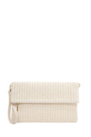 Women's Cream Long Chain Strap Straw Clutch Bag | Derimod Women's Cream Long Chain Strap Straw Clutch Bag | Derimod