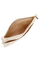 Women's Cream Long Chain Strap Straw Clutch Bag | Derimod Women's Cream Long Chain Strap Straw Clutch Bag | Derimod