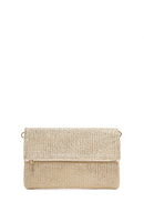 Women's Beige Long Chain Strap Straw Clutch Bag | Derimod Women's Beige Long Chain Strap Straw Clutch Bag | Derimod