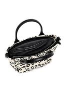 Kastamonu Stone Print Women's Black Long Strap Patterned Fabric Mini Handbag | Derimod Kastamonu Stone Print Women's Black Long Strap Patterned Fabric Mini Handbag | Derimod