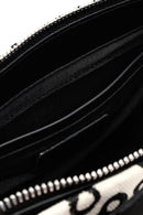 Kastamonu Stone Print Women's Black Long Strap Patterned Fabric Mini Handbag | Derimod Kastamonu Stone Print Women's Black Long Strap Patterned Fabric Mini Handbag | Derimod