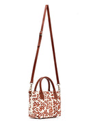 Kastamonu Stone Print Women's Brown Long Strap Patterned Fabric Mini Handbag | Derimod Kastamonu Stone Print Women's Brown Long Strap Patterned Fabric Mini Handbag | Derimod