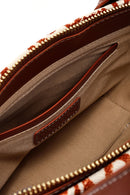 Kastamonu Stone Print Women's Brown Long Strap Patterned Fabric Mini Handbag | Derimod Kastamonu Stone Print Women's Brown Long Strap Patterned Fabric Mini Handbag | Derimod