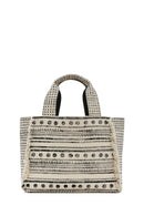 Kastamonu Stone Print Women's Black Long Strap Patterned Handbag | Derimod Kastamonu Stone Print Women's Black Long Strap Patterned Handbag | Derimod