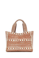 Kastamonu Stone Print Women's Brown Long Strap Patterned Handbag | Derimod Kastamonu Stone Print Women's Brown Long Strap Patterned Handbag | Derimod