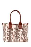 Kastamonu Stone Print Women's Tan Patterned Shoulder Bag | Derimod Kastamonu Stone Print Women's Tan Patterned Shoulder Bag | Derimod