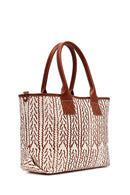 Kastamonu Stone Print Women's Tan Patterned Shoulder Bag | Derimod Kastamonu Stone Print Women's Tan Patterned Shoulder Bag | Derimod