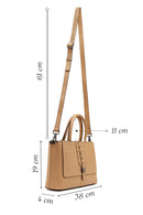 Woman Beige Long Strap Leather Arm Bag | Derimod Woman Beige Long Strap Leather Arm Bag | Derimod