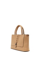 Woman Beige Long Strap Leather Arm Bag | Derimod Woman Beige Long Strap Leather Arm Bag | Derimod