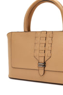 Woman Beige Long Strap Leather Arm Bag | Derimod Woman Beige Long Strap Leather Arm Bag | Derimod