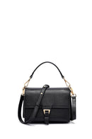 Woman Black Long Strap Leather Mini Crossbody Bag | Derimod Woman Black Long Strap Leather Mini Crossbody Bag | Derimod
