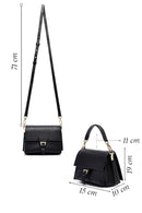 Woman Black Long Strap Leather Mini Crossbody Bag | Derimod Woman Black Long Strap Leather Mini Crossbody Bag | Derimod