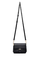 Woman Black Long Strap Leather Mini Crossbody Bag | Derimod Woman Black Long Strap Leather Mini Crossbody Bag | Derimod